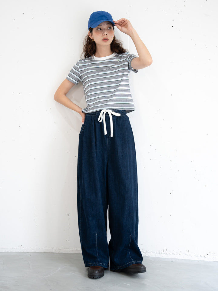 【bbO】マルチボーダーコンパクトTシャツ