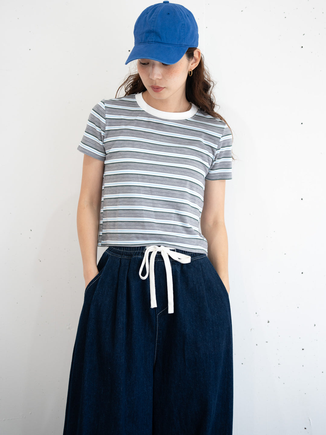 【bbO】マルチボーダーコンパクトTシャツ