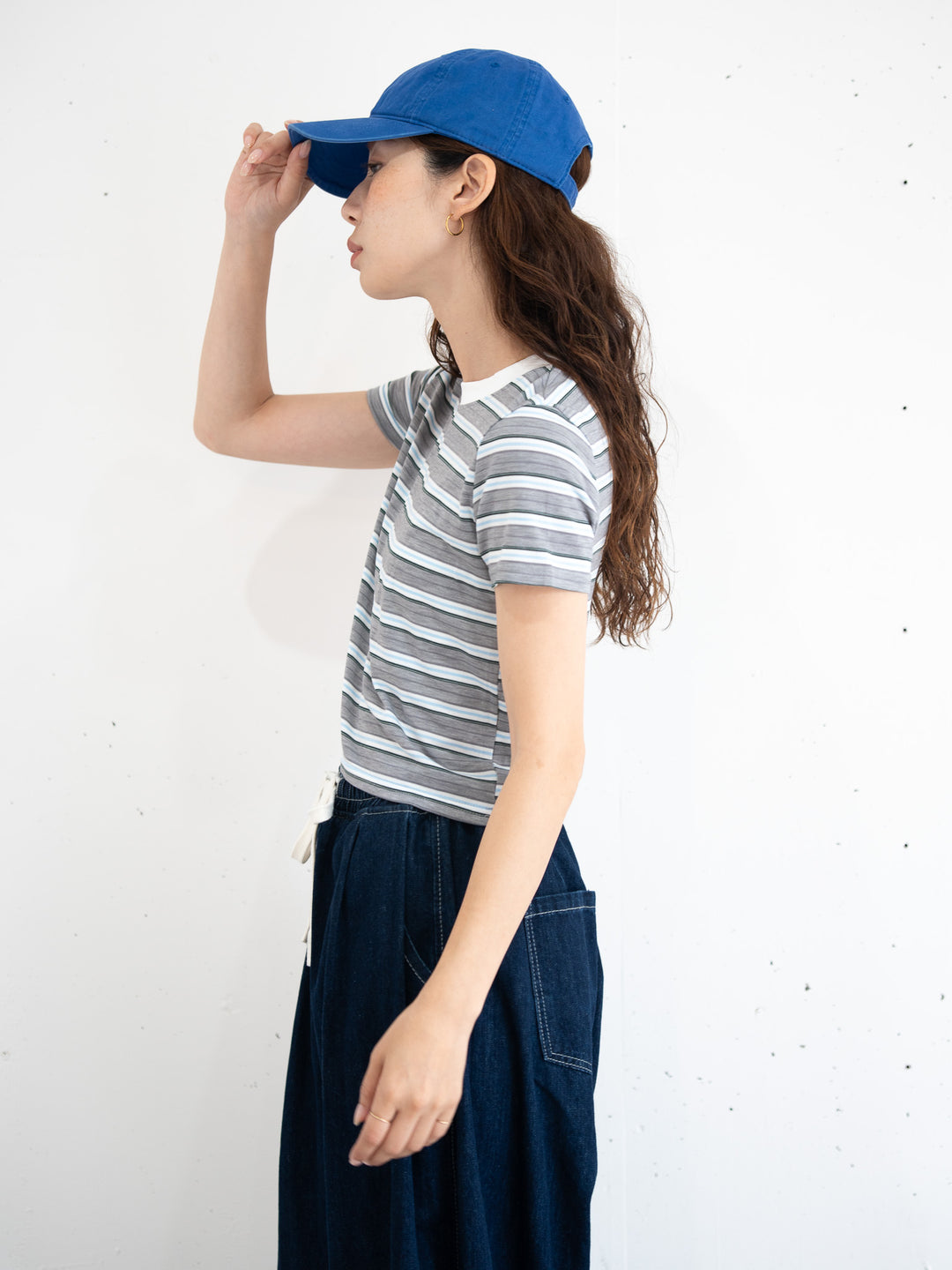 【bbO】マルチボーダーコンパクトTシャツ