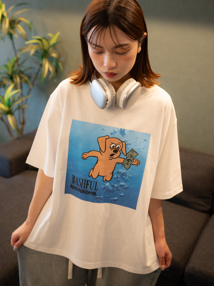 [SET]【bbO】ベースくんキャッチザマネーT +【bbO】イージーコクーンワイドデニムパンツ(2set)