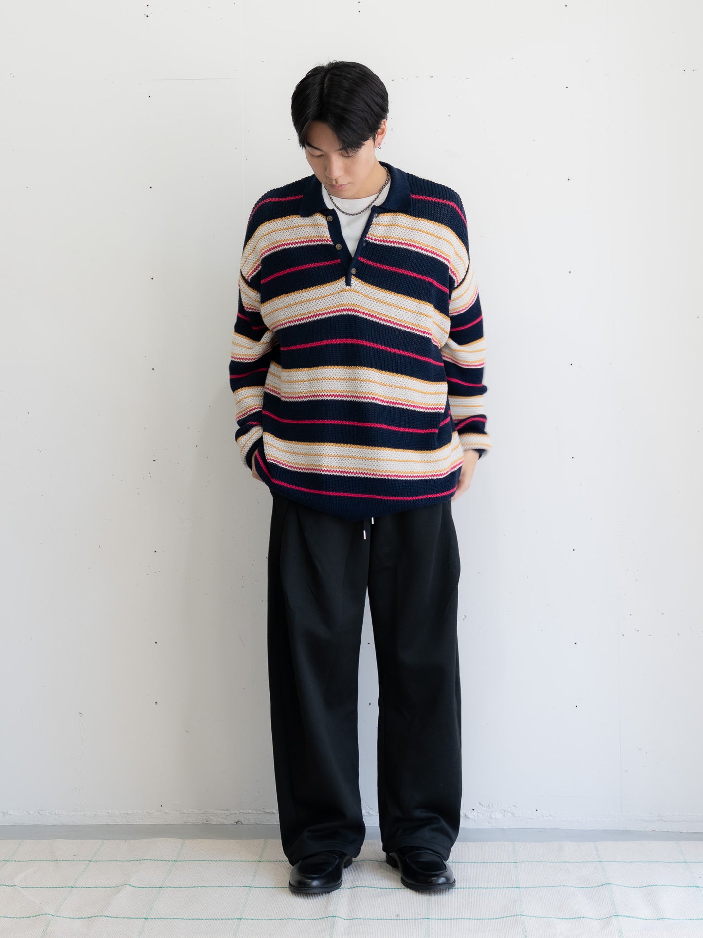 [SET]マルチボーダーポロニット+マルチボーダーポロニット(2set)