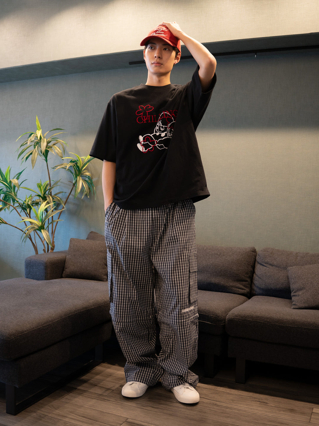 [SET]【bbO】バッシュフルくんCHILLING T+【bbO】イージーコクーンワイドデニムパンツ(2set)