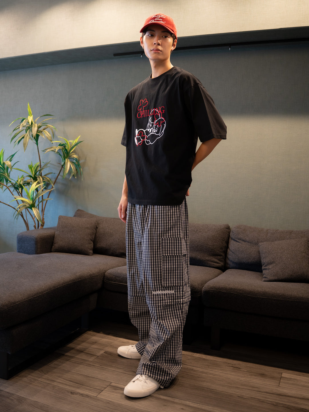[SET]【bbO】バッシュフルくんCHILLING T+【bbO】イージーコクーンワイドデニムパンツ(2set)