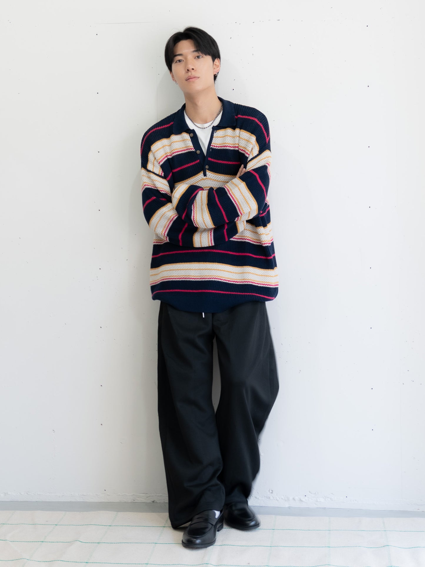 [SET]マルチボーダーポロニット+マルチボーダーポロニット(2set)