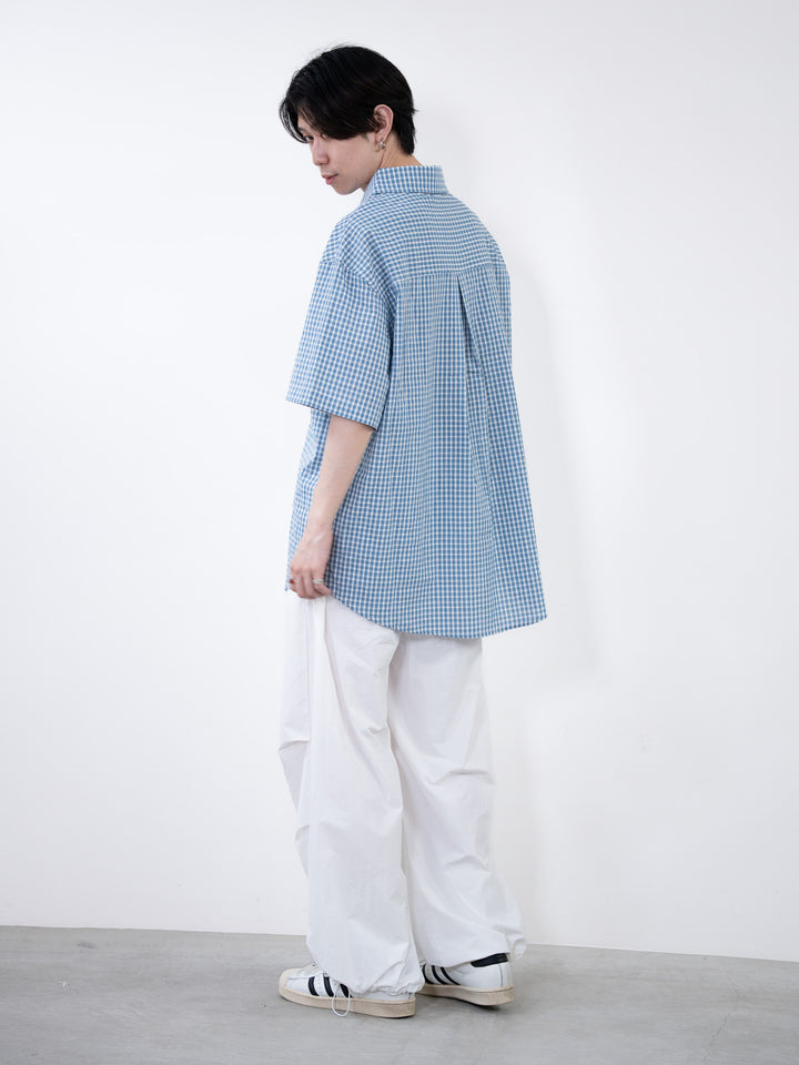 【bbO】ニュアンスラインチェックビッグシャツ