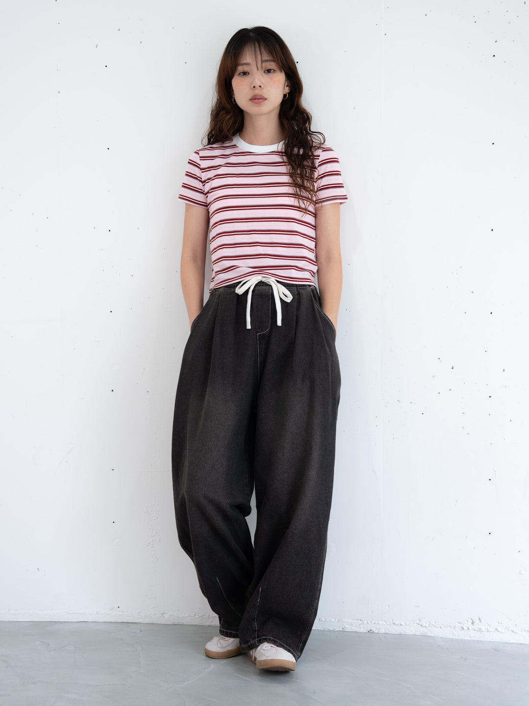 【bbO】マルチボーダーコンパクトTシャツ