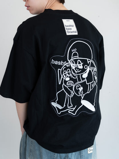 【bbO】オーバーサイズバッシュフルくんパッチT
