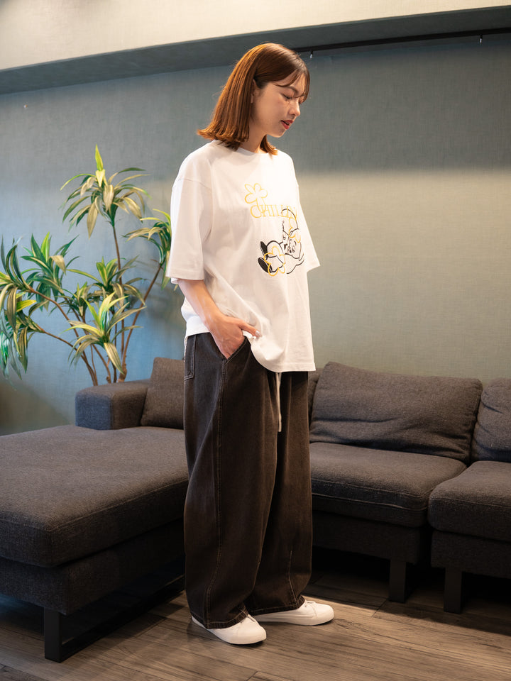 [SET]【bbO】バッシュフルくんCHILLING T+【bbO】イージーコクーンワイドデニムパンツ(2set)