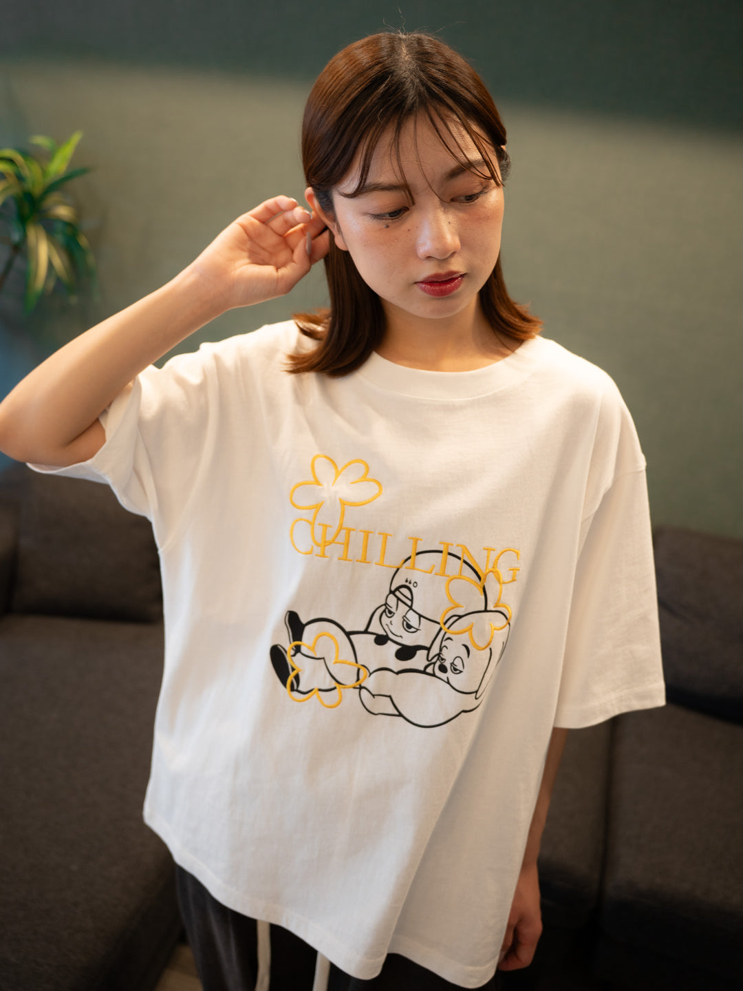 [SET]【bbO】バッシュフルくんCHILLING T+【bbO】イージーコクーンワイドデニムパンツ(2set)