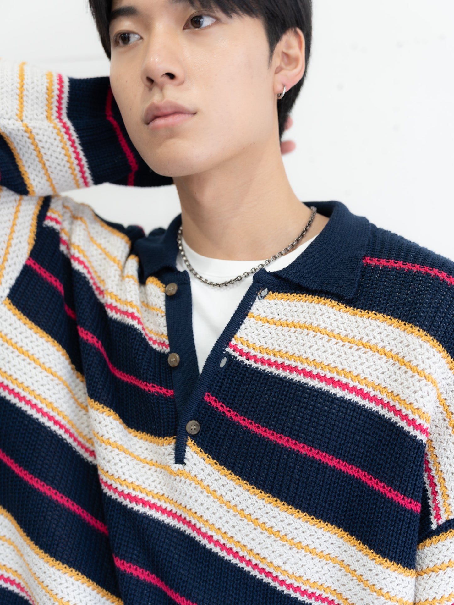 [SET]マルチボーダーポロニット+マルチボーダーポロニット(2set)