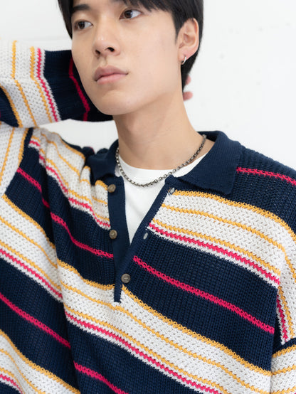 [SET]マルチボーダーポロニット+マルチボーダーポロニット(2set)