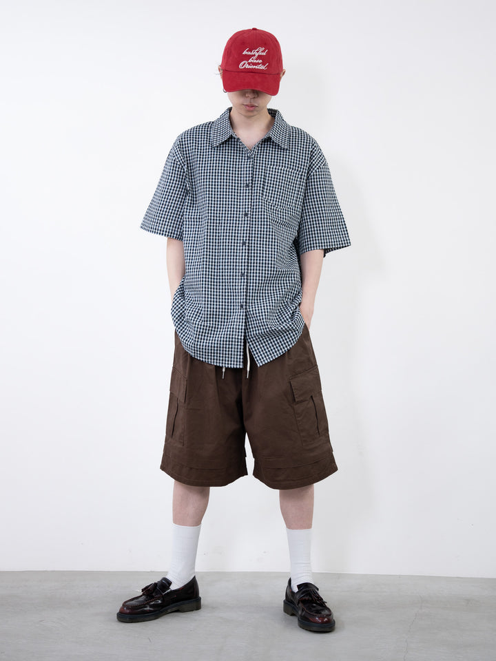 【bbO】ニュアンスラインチェックビッグシャツ