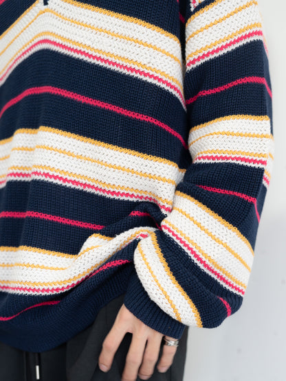 [SET]マルチボーダーポロニット+マルチボーダーポロニット(2set)