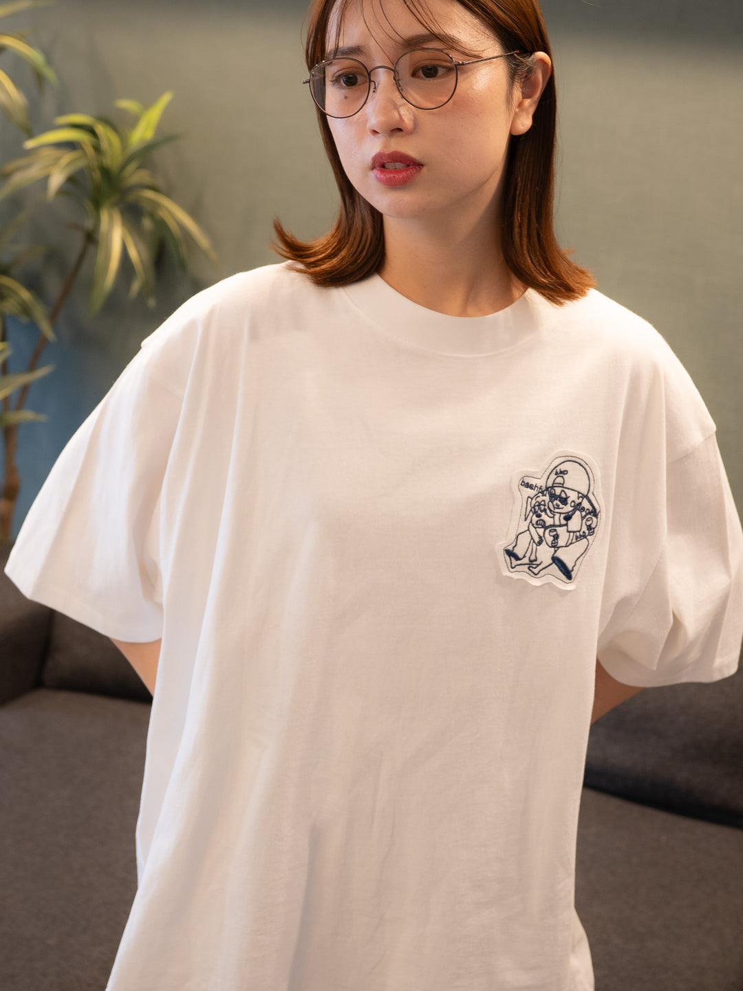 [SET]【bbO】オーバーサイズバッシュフルくんパッチT+【bbO】イージーコクーンワイドデニムパンツ(2set)