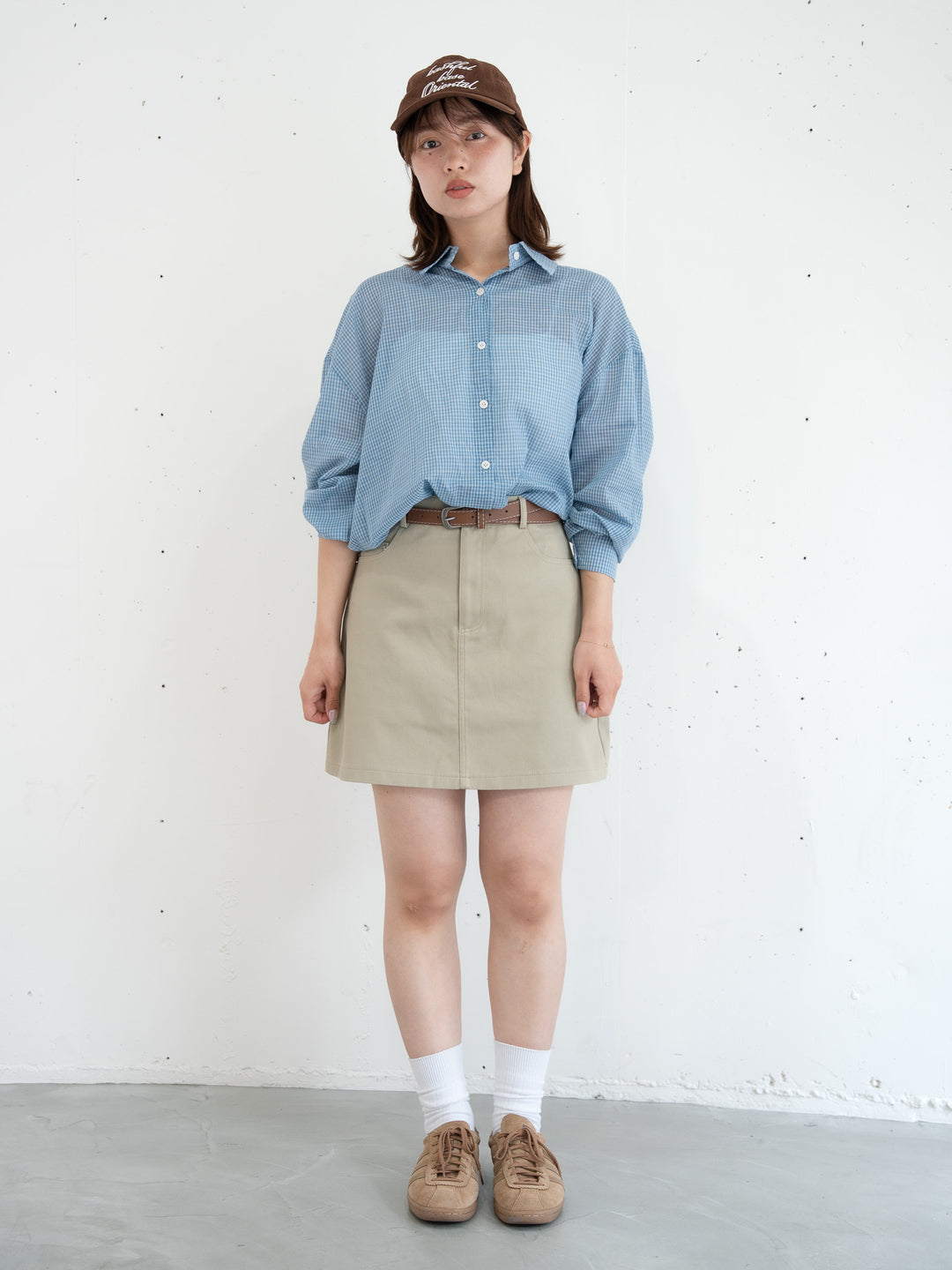【bbO】ベルト付インナーパンツミニスカート