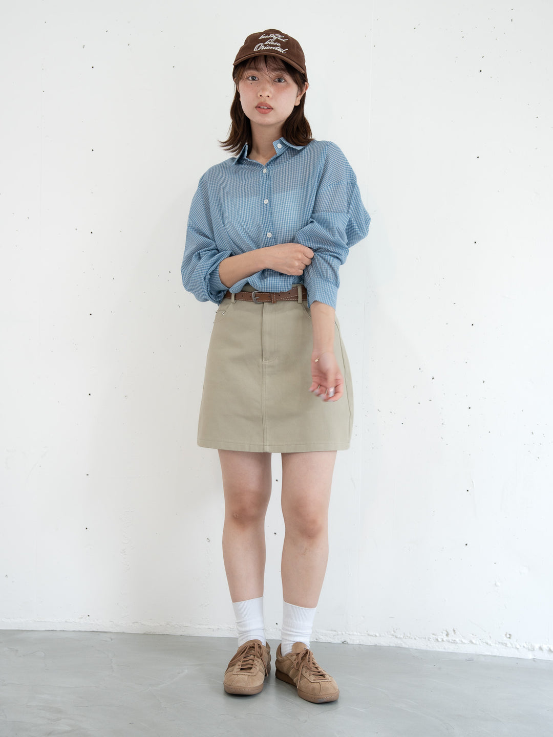 【bbO】ベルト付インナーパンツミニスカート