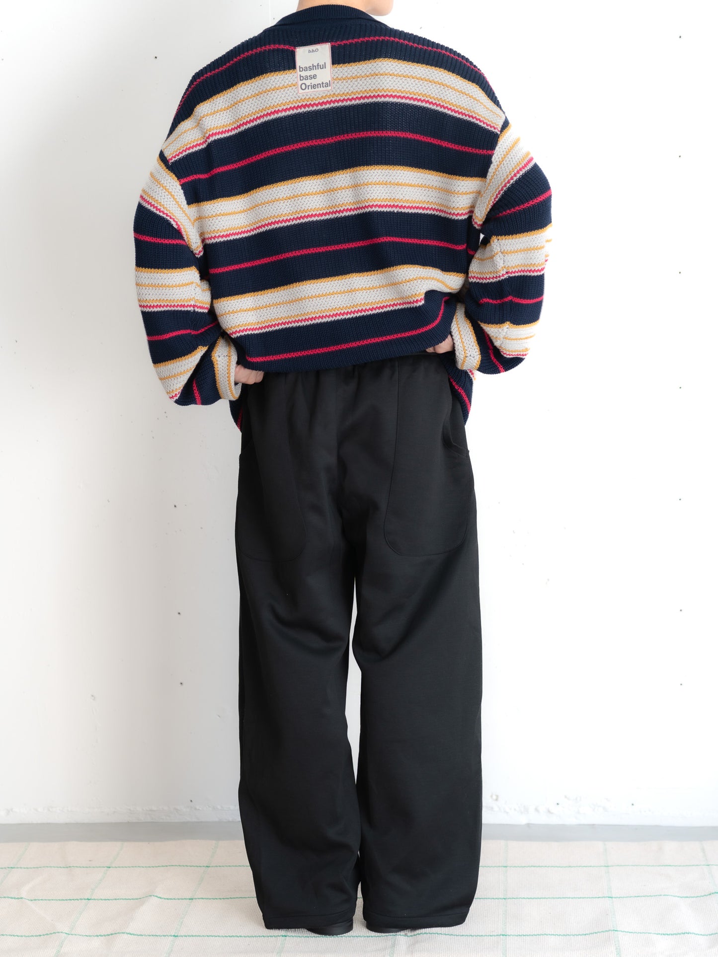 【bbO】デザインスウェットカーブパンツ