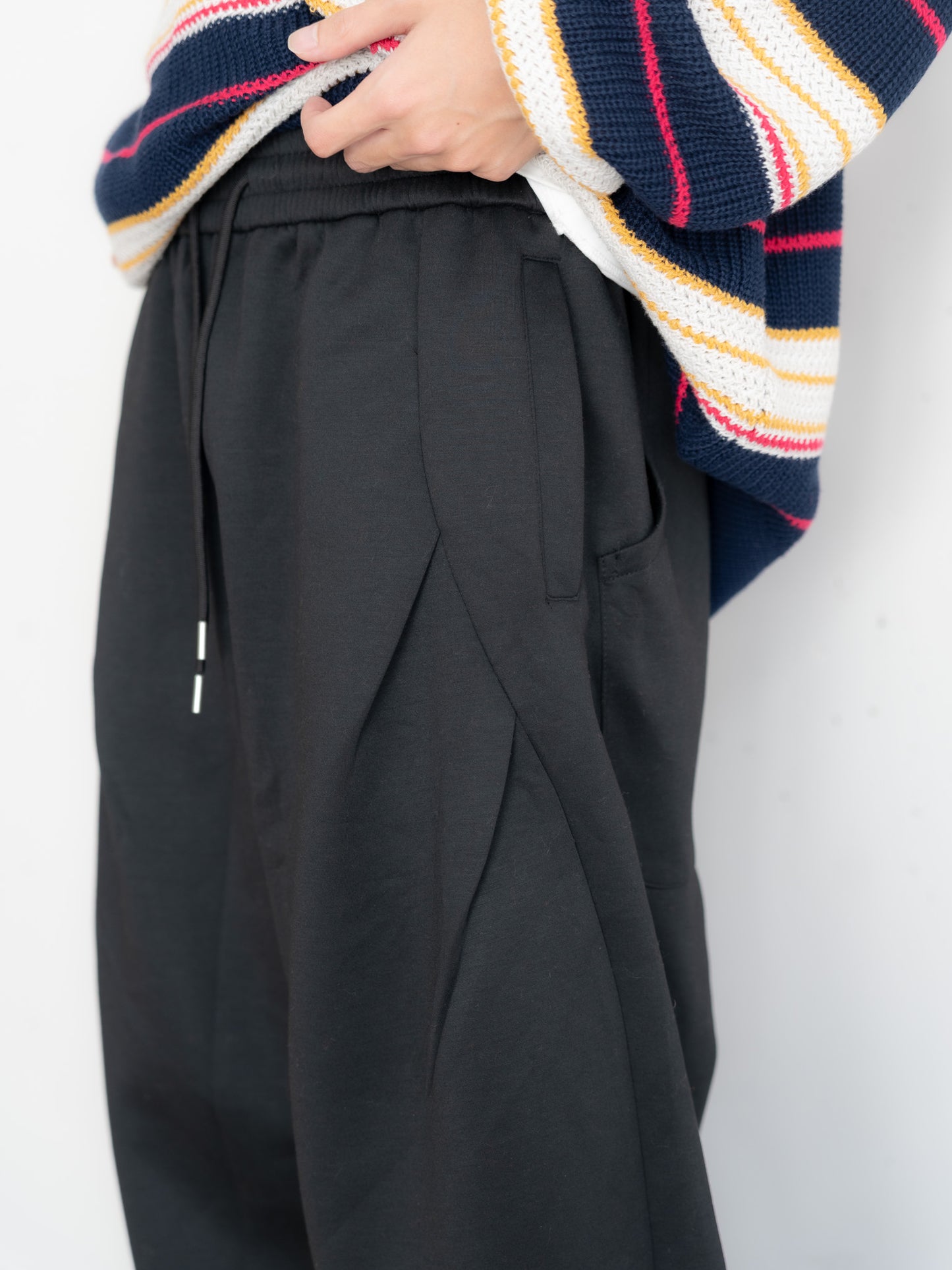 【bbO】デザインスウェットカーブパンツ