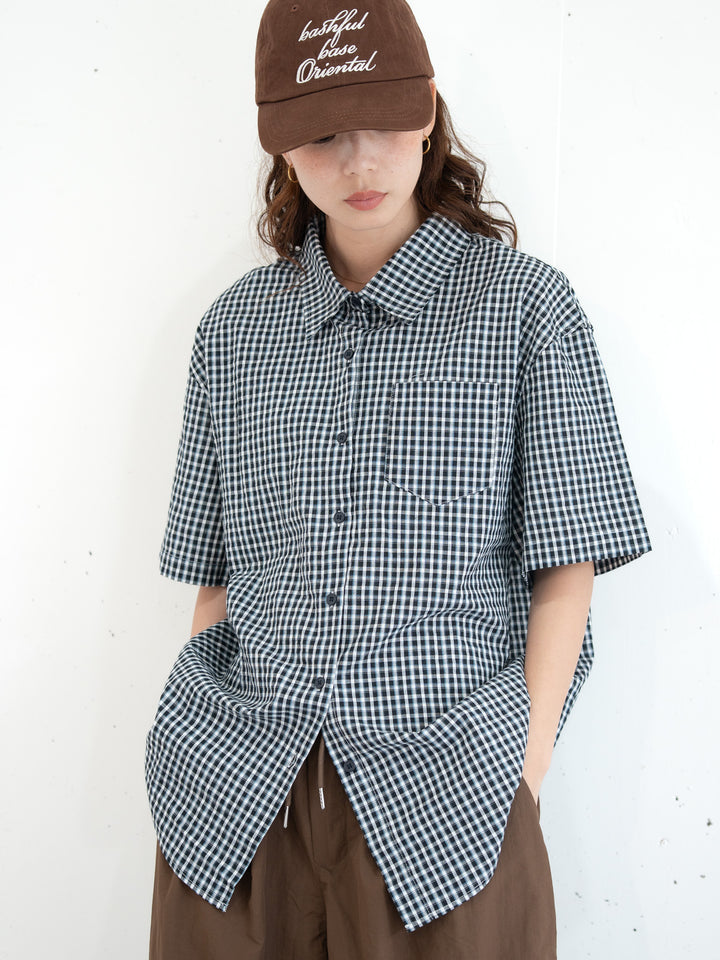 【bbO】ニュアンスラインチェックビッグシャツ