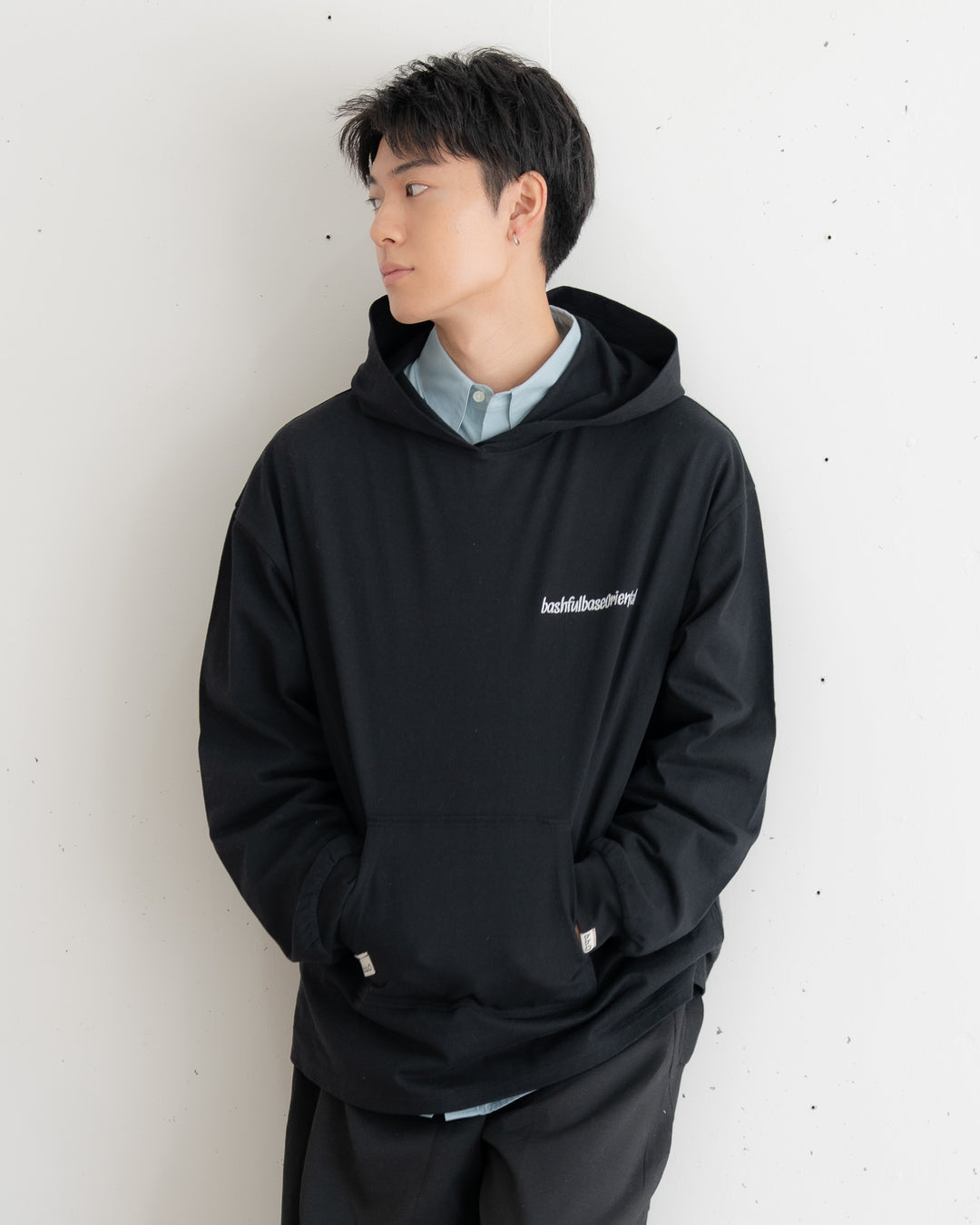 [SET]【bbO】ロゴビッグシルエットカットフーディー・パーカー+【予約】【bbO】チェック柄2WAYカーゴポケットパンツ(2set)