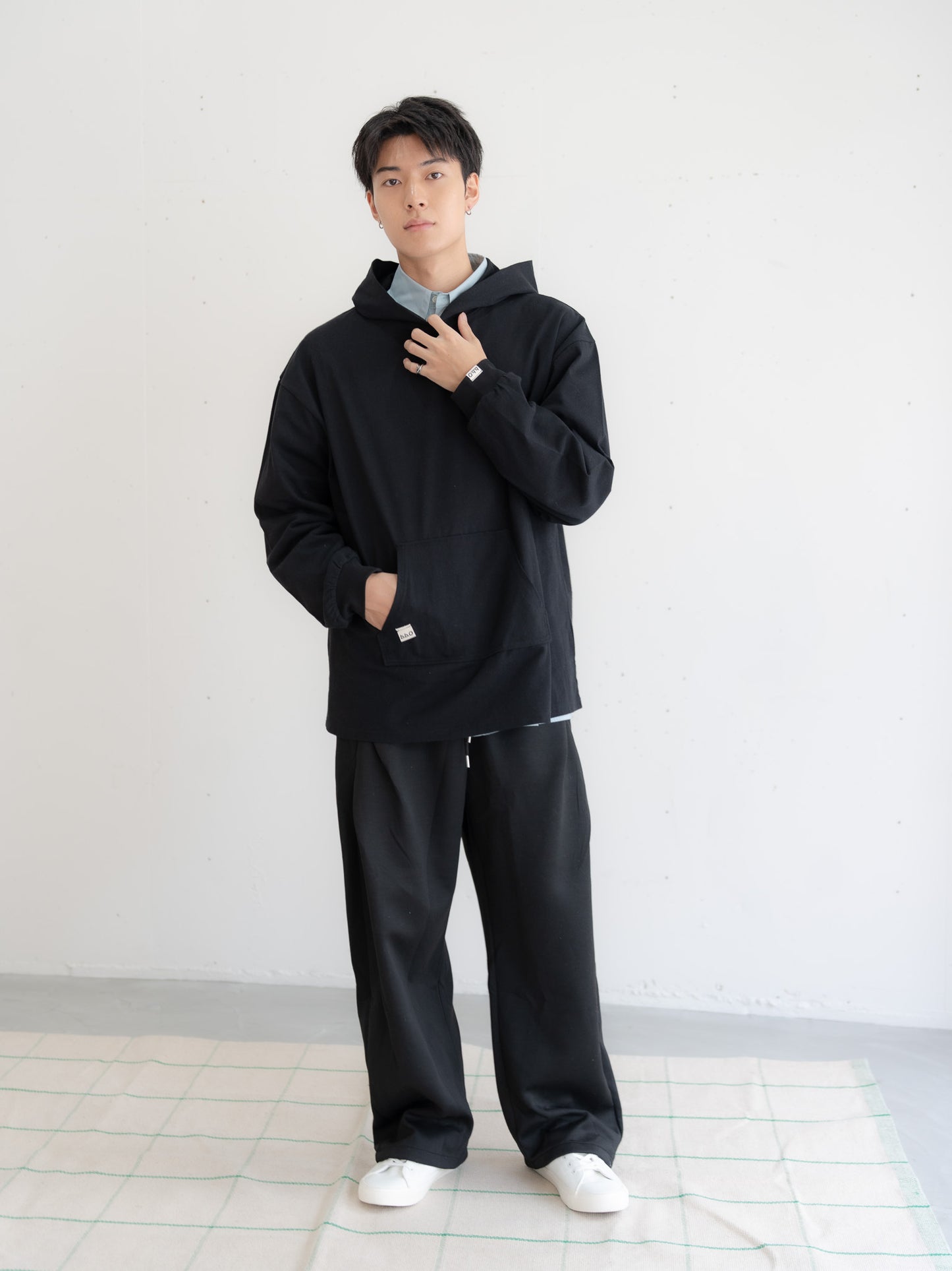 【bbO】デザインスウェットカーブパンツ