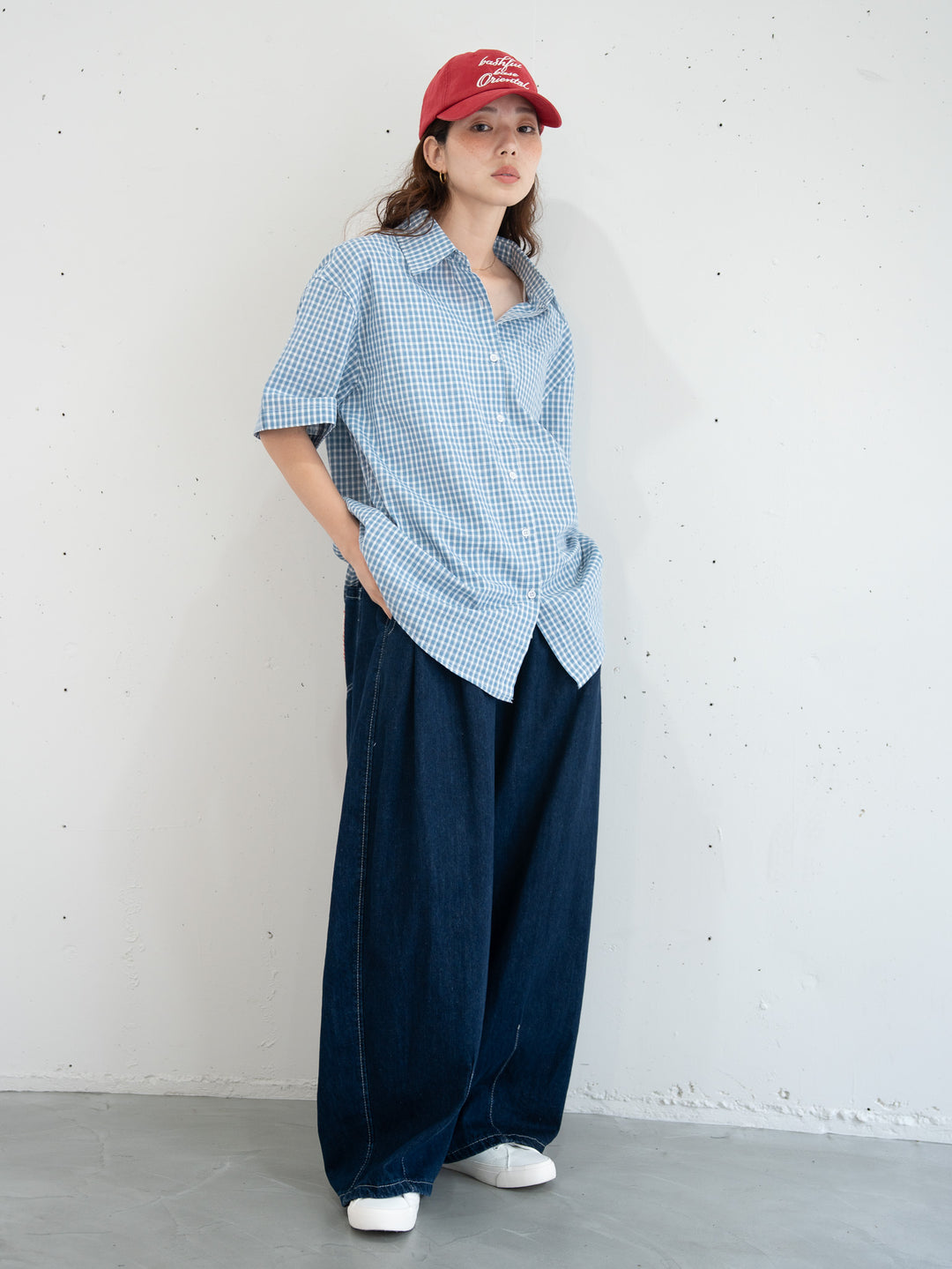 【bbO】ニュアンスラインチェックビッグシャツ
