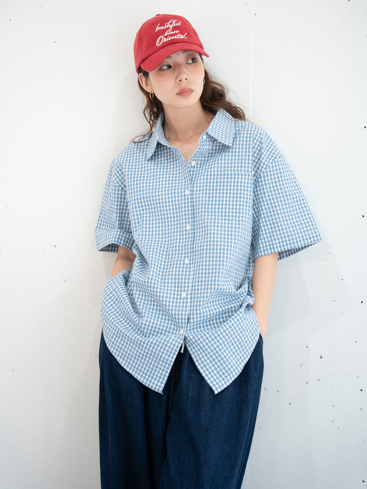 【bbO】ニュアンスラインチェックビッグシャツ
