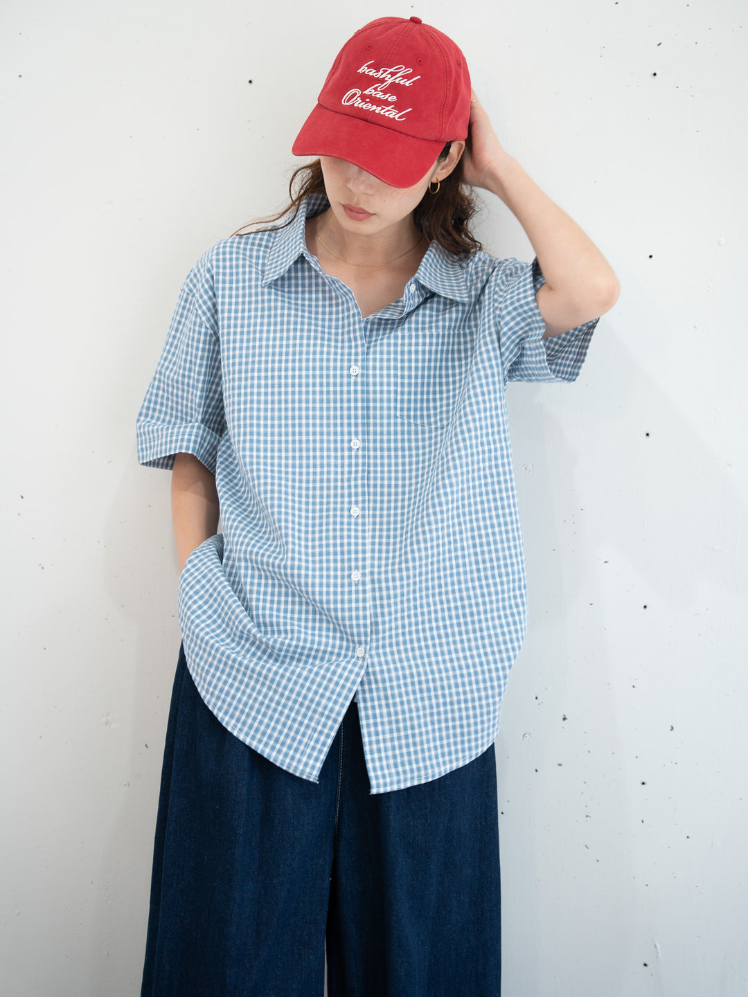 【bbO】ニュアンスラインチェックビッグシャツ