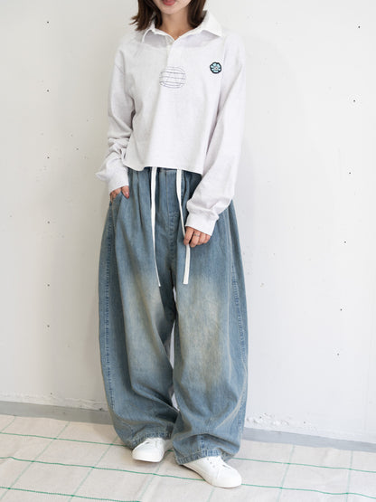 【bbO】イージーコクーンワイドデニムパンツ