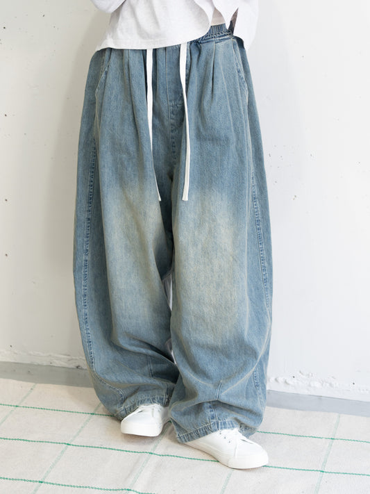 【bbO】イージーコクーンワイドデニムパンツ