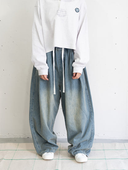 [SET]イージーコクーンワイドデニムパンツ+イージーコクーンワイドデニムパンツ(2set)