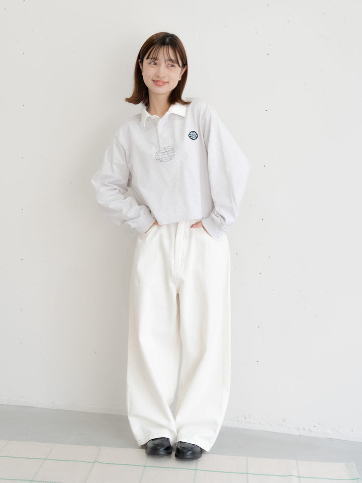 【bbO】ロゴオーバークロップドポロシャツ