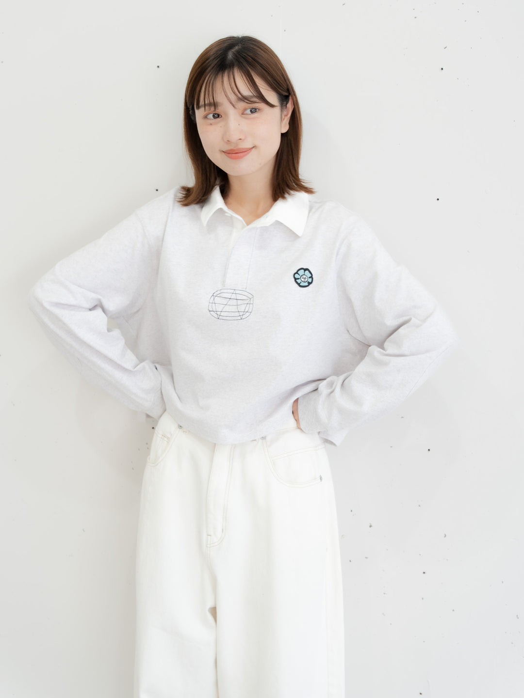 【bbO】ロゴオーバークロップドポロシャツ