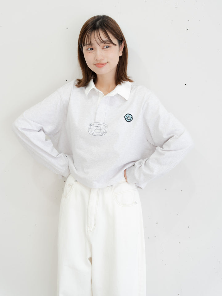 【bbO】ロゴオーバークロップドポロシャツ