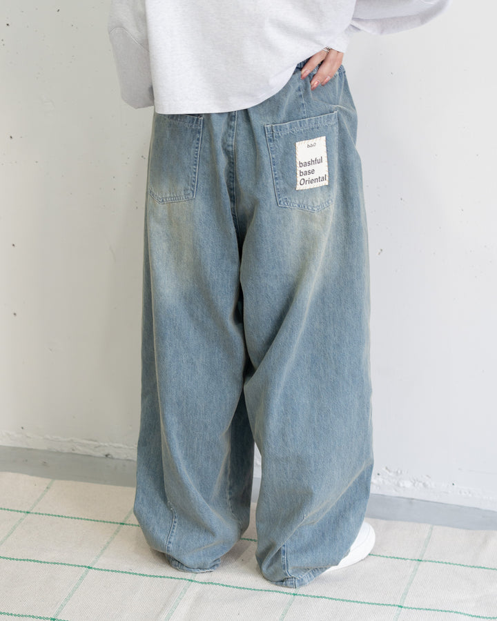 【bbO】イージーコクーンワイドデニムパンツ