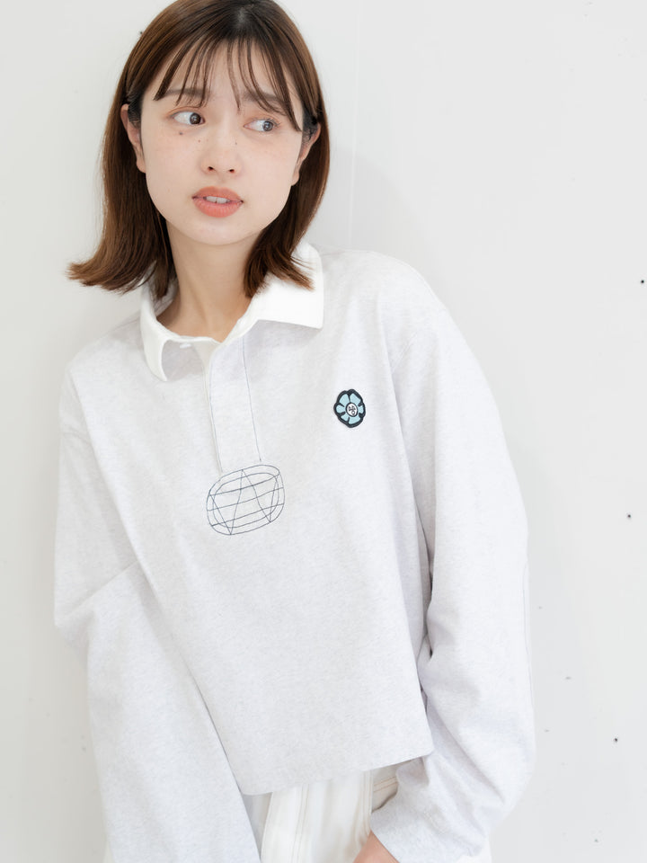 【bbO】ロゴオーバークロップドポロシャツ