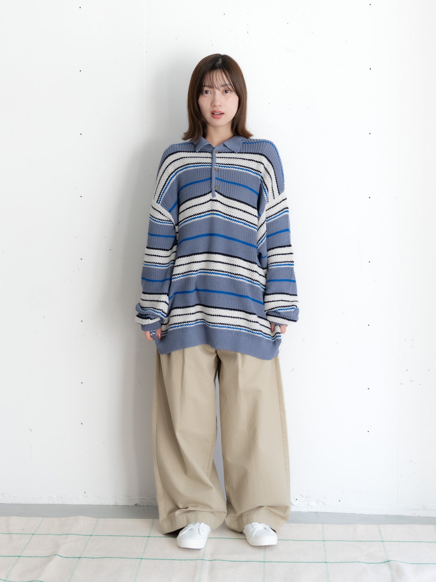 [SET]マルチボーダーポロニット+マルチボーダーポロニット(2set)