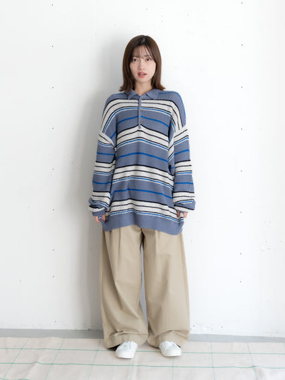 [SET]マルチボーダーポロニット+マルチボーダーポロニット(2set)