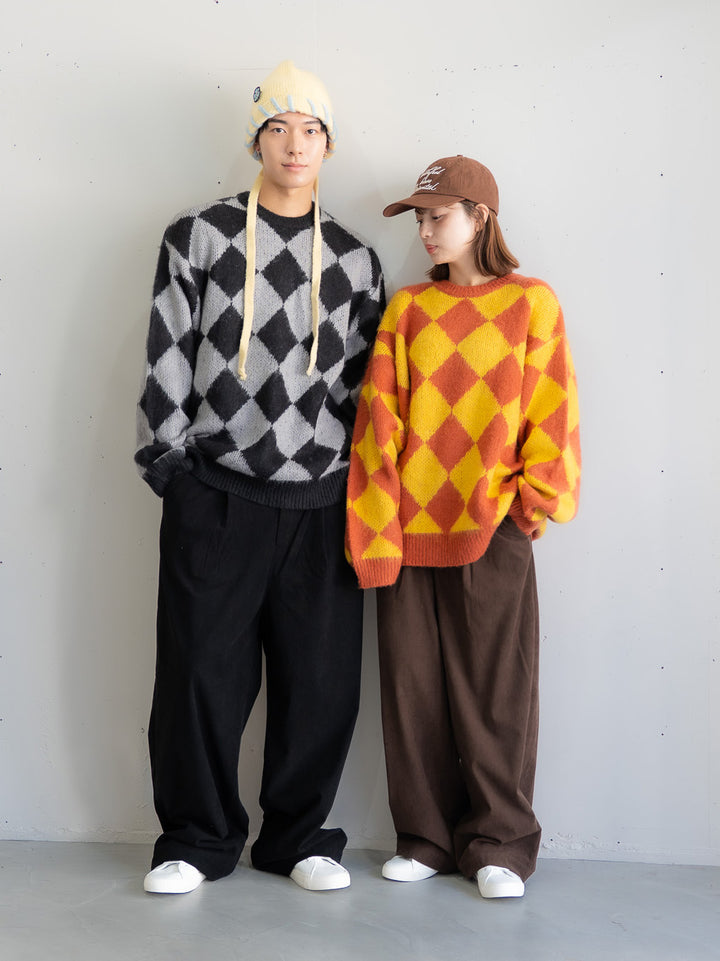 【bbO】シャギーモヘアタッチダイヤニットプルオーバー