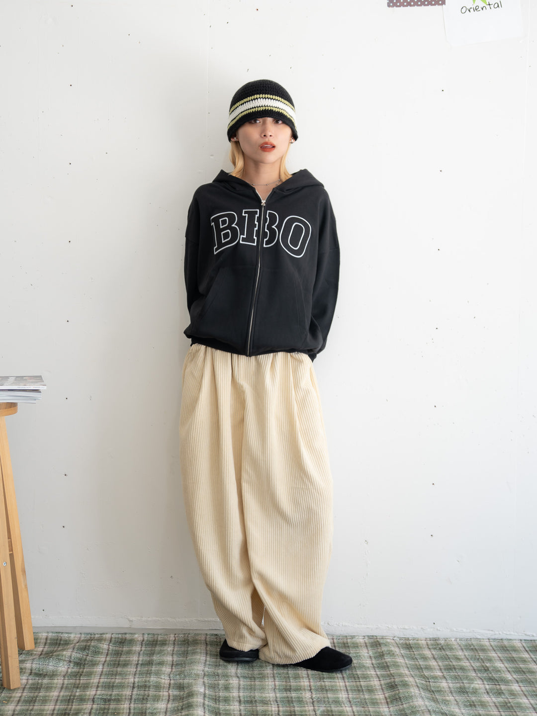 【一部サイズカラー予約】【bbO】イージーコクーンワイドコーデュロイパンツ