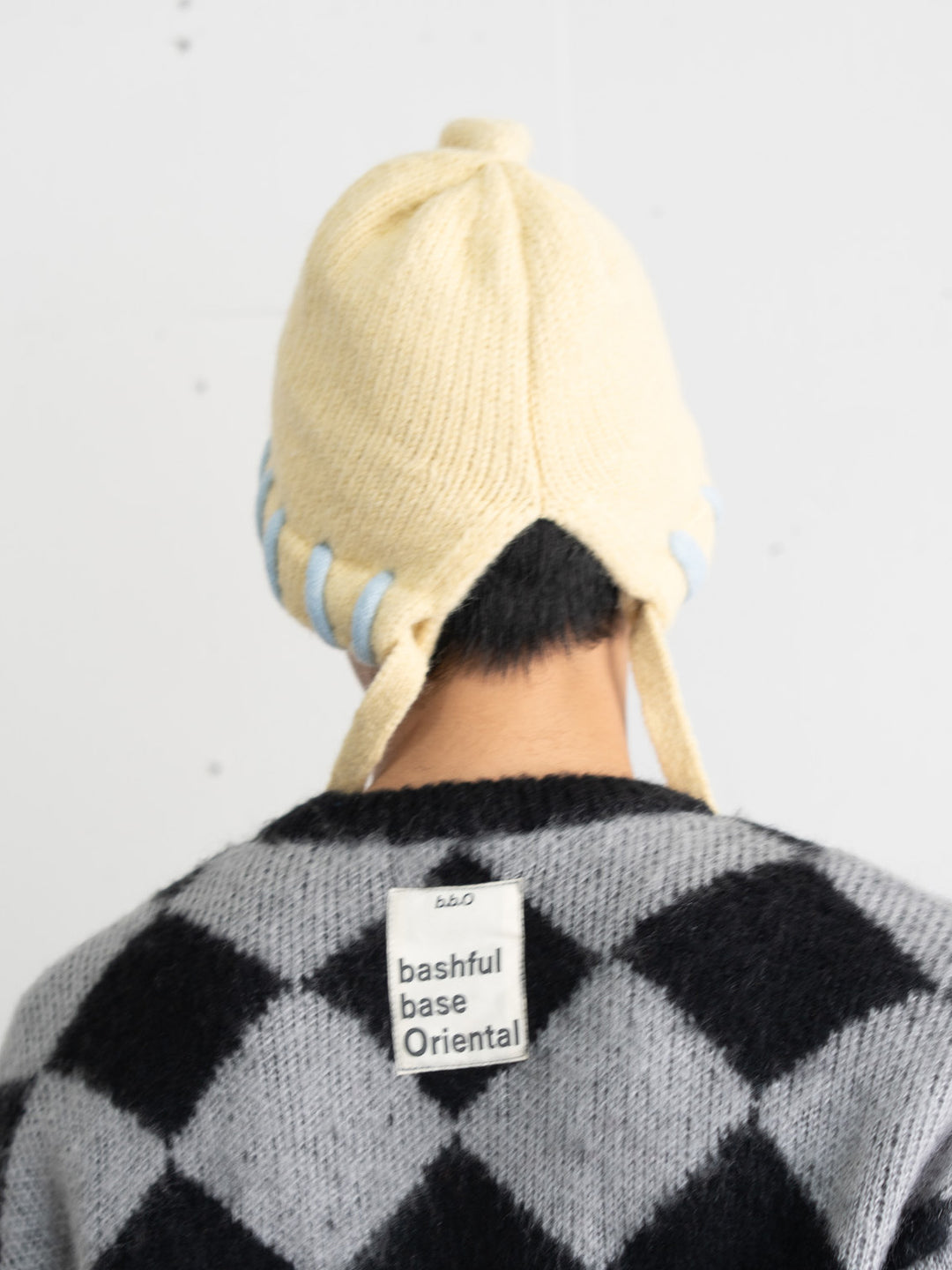 【bbO】ハンドステッチフラワーワッペンニットキャップ