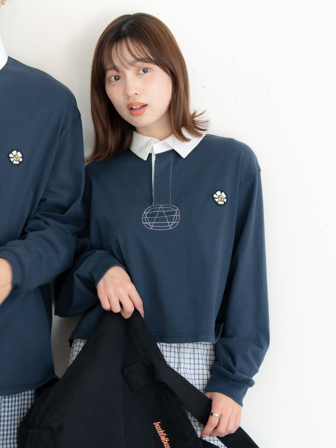 【bbO】ロゴオーバークロップドポロシャツ