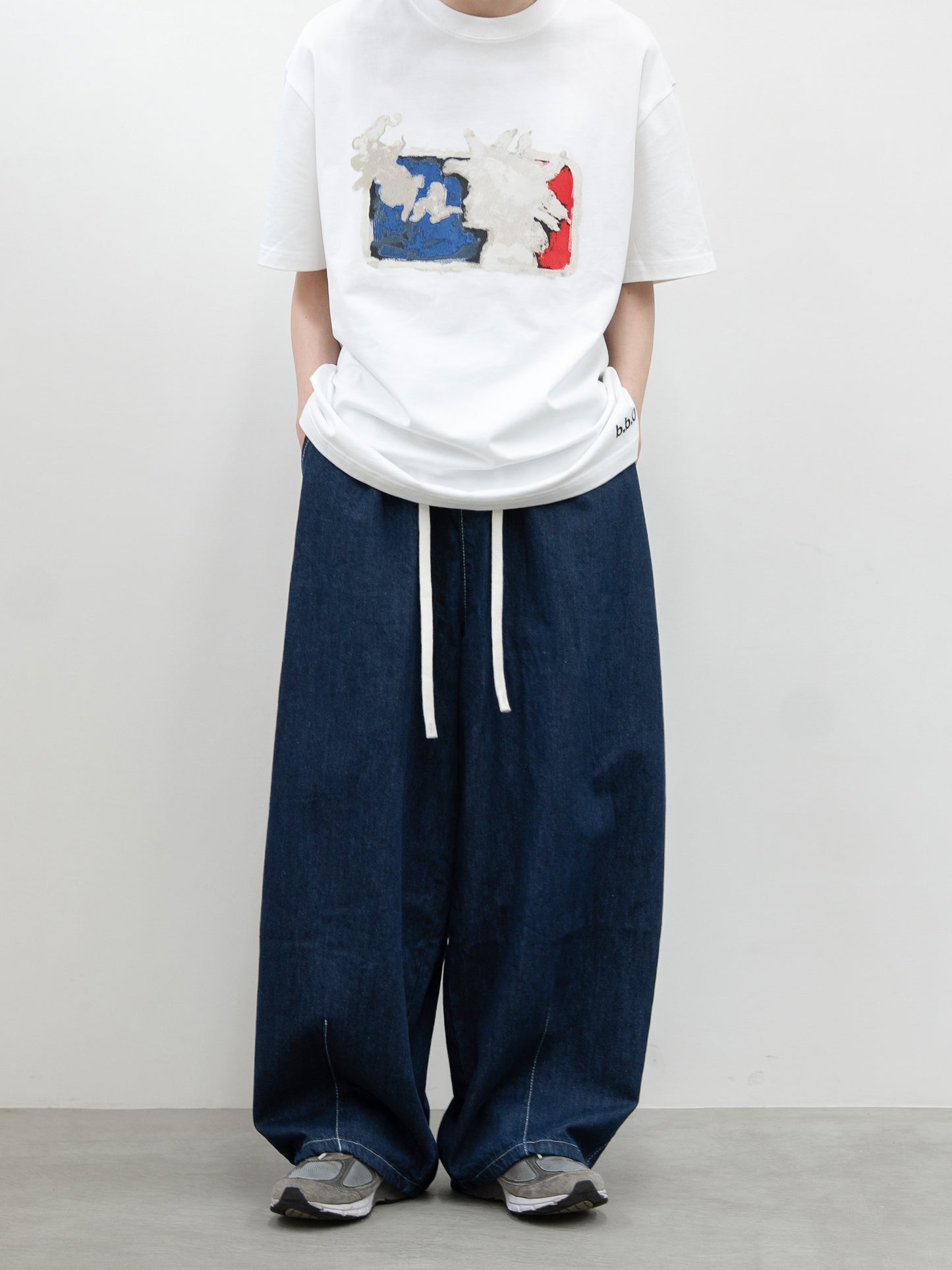 【bbO】イージーコクーンワイドデニムパンツ