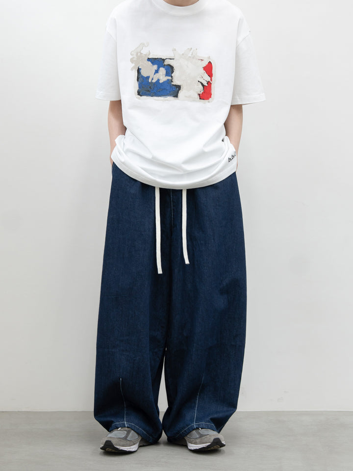 【bbO】イージーコクーンワイドデニムパンツ