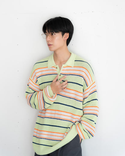 [SET]マルチボーダーポロニット+マルチボーダーポロニット(2set)