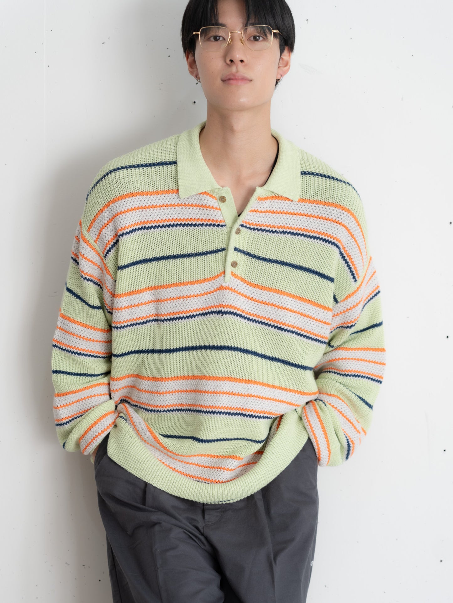 [SET]マルチボーダーポロニット+マルチボーダーポロニット(2set)