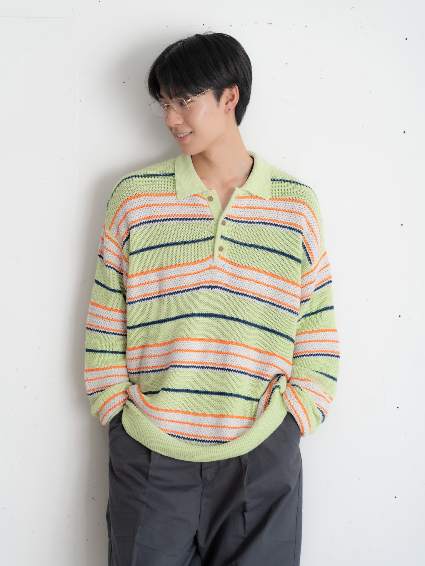 [SET]マルチボーダーポロニット+マルチボーダーポロニット(2set)