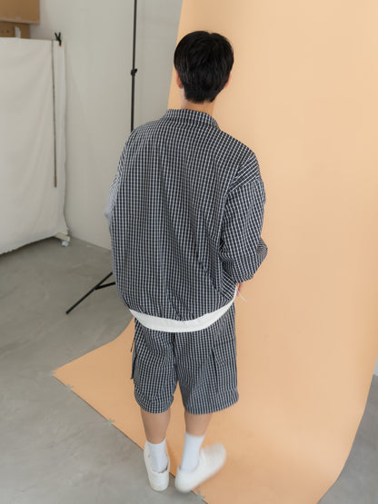 【bbO】チェック柄2WAYカーゴポケットパンツ