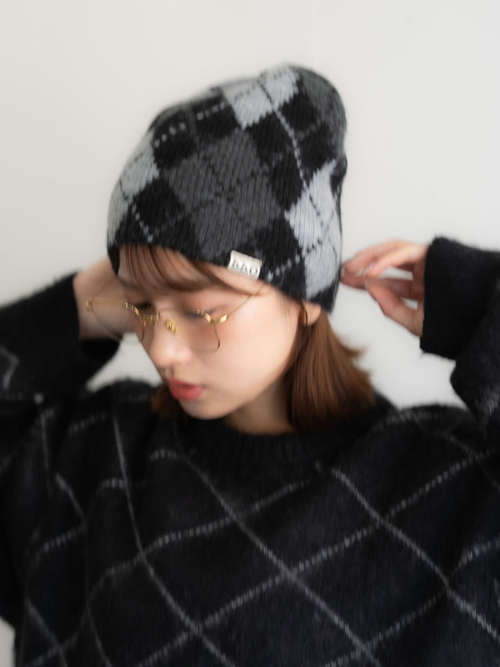 【bbO】アーガイルニットキャップ