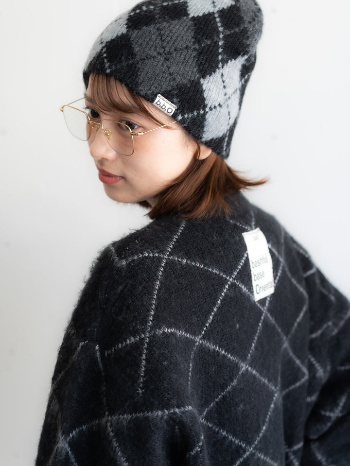 【bbO】シャギーモヘアタッチダイヤニットプルオーバー